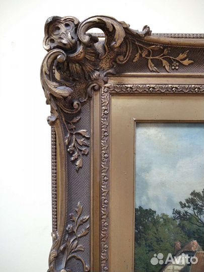 Старинная картина на холсте 