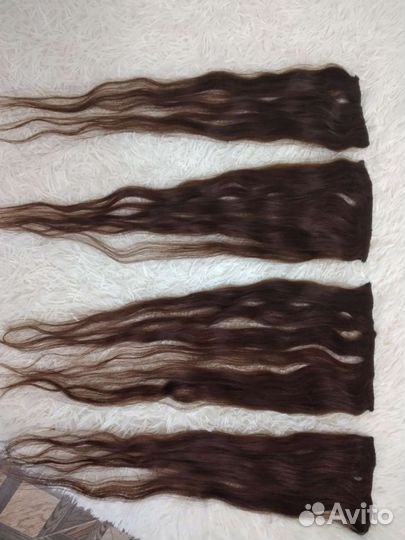 Натуральные волосы на заколках