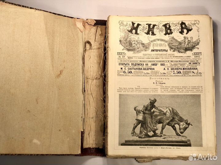 Журнал Нива за 1905г, старинный, номера 19-45