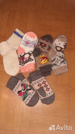 Носки шерстяные вязаные