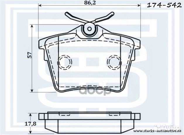 Колодки тормозные 174542 starke
