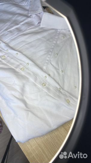 Рубашка оверсайз с жемчужинами