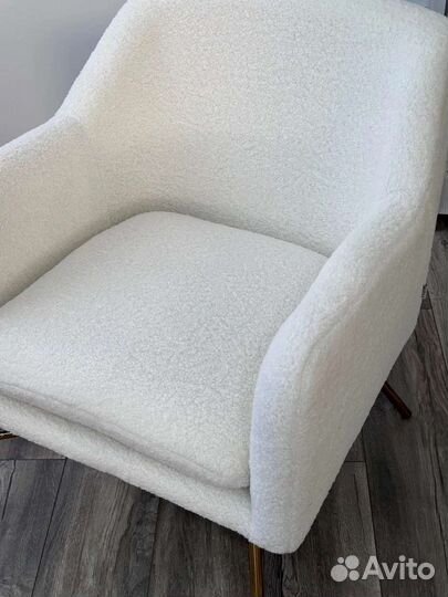 Кресло sheep Белый teddy золотой или чёрный карк