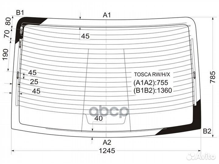 Стекло заднее с обогревом daewoo tosca 06-11/CH