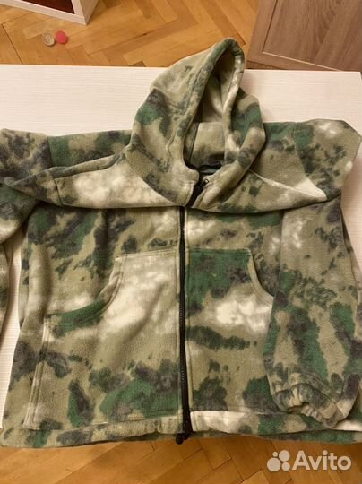 Флисовая кофта мужская, цвет мох