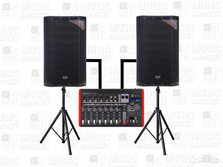 Комплект акустики, мощность — 1000/2000 Вт