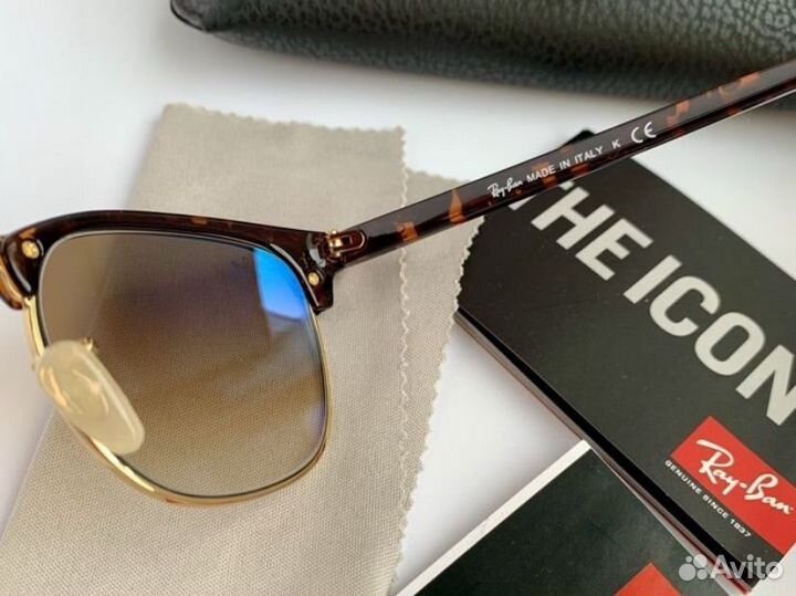 Очки ray ban clubmaster коричневые