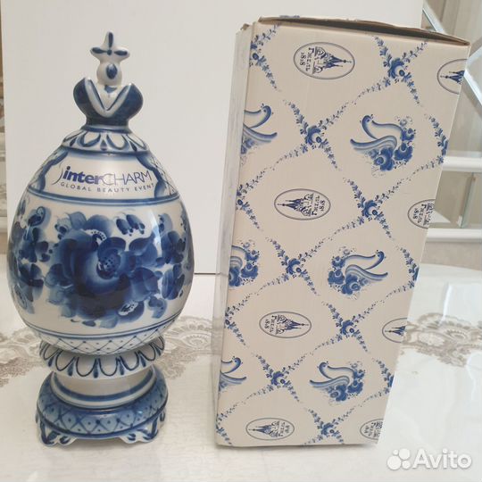 Яйцо фарфор Гжель
