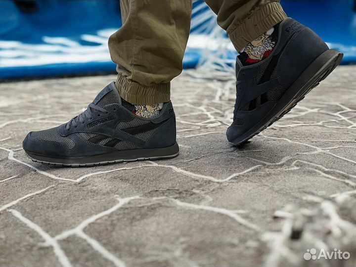 Кроссовки мужские сетка замша Reebok classic