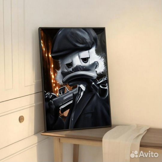 Картина маслом на медном холсте Скрудж в костюме