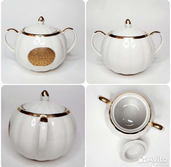 Чайный сервиз « Олимпиада 80» костяной фар Дулево
