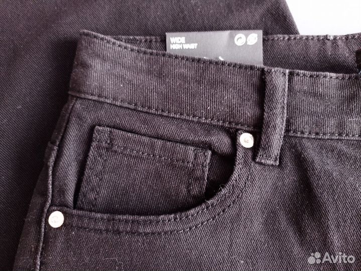 Джинсы женские черные широкие H&M 40 размер