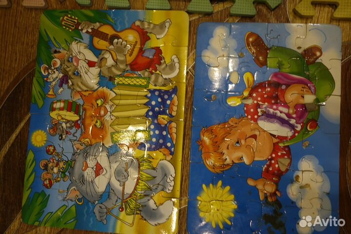 Пазлы коврики мягкие 30-30см.24шт и 9шт