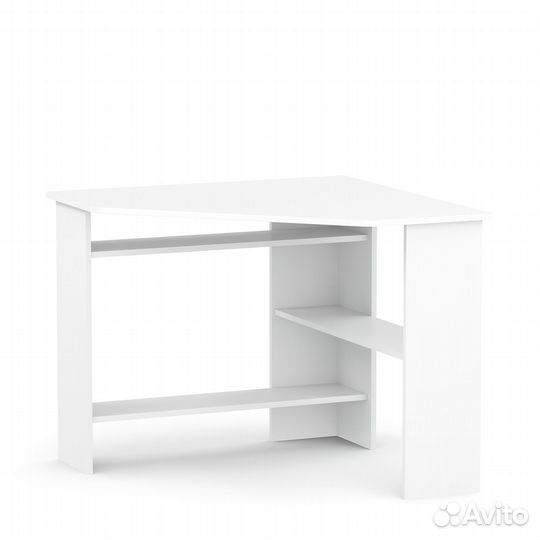 Стол компьютерный угловой кст-02, цвет белый, шхгхв 90х90х74 см., не универсальная сборка