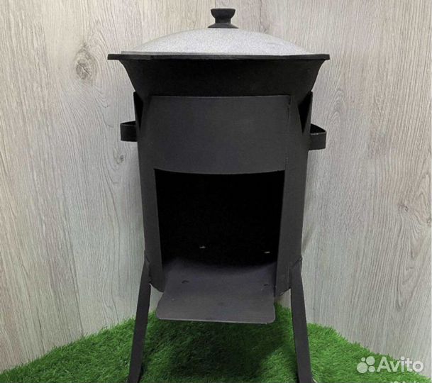 Казaн чyгунный 10л с печкой