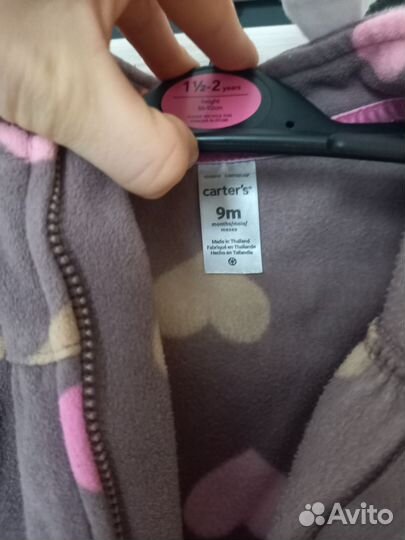 Комбенизон флисовый 9 мес Carter's