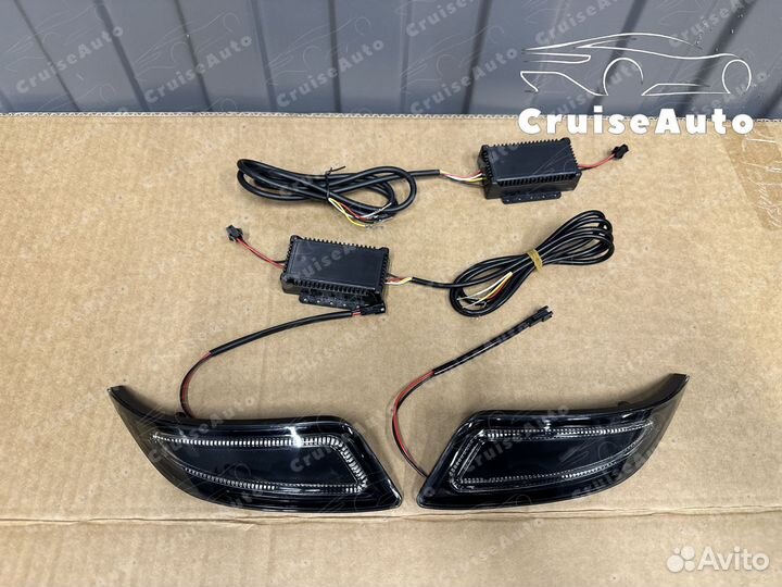Задние фонари Camry 55 14-17 в бампер LED черные