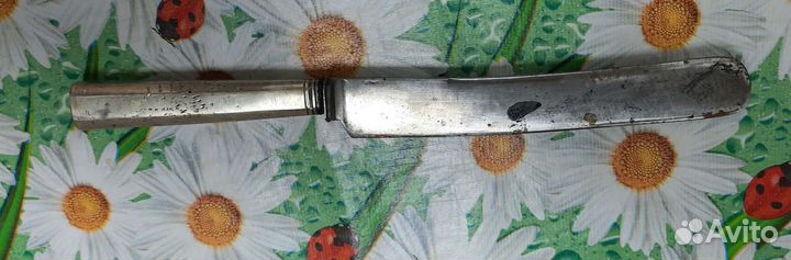 Нож кухонный старинный серебро 84