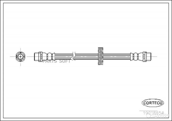 Corteco 19018654 Тормозной шланг передний 333mm