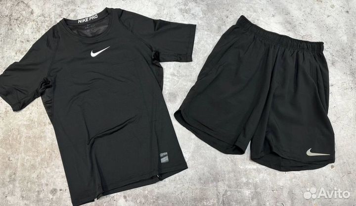 Футболка Шорты Тайтсы Nike Pro Рашгард