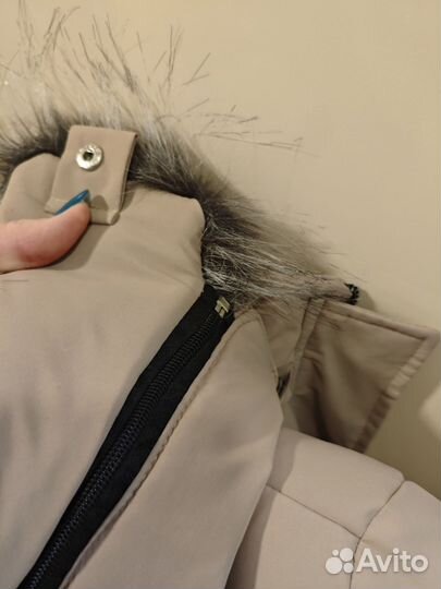 Пуховик с мехом утеплённый зимний
