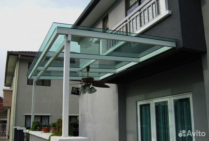 Козырек из стекла