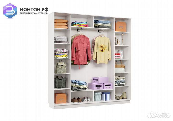 Шкаф-купе трёхдверный Агена белый