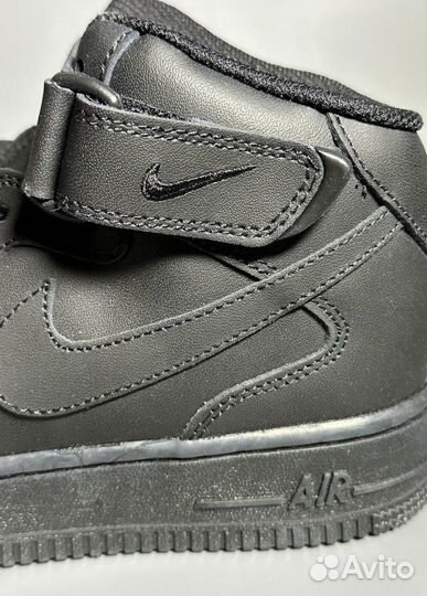 Кроссовки Nike Air Force 1 Mid Black Лакшери