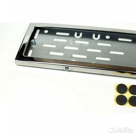 Нержавеющая рамка хром с квадратными углами