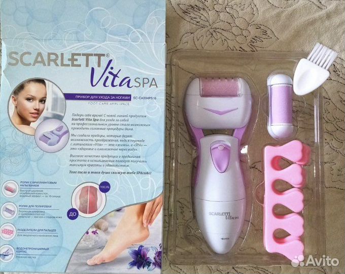 Пилка роликовая Scarlett + батарейки Duracell