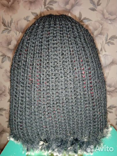 Шапка женская вязаная кролик