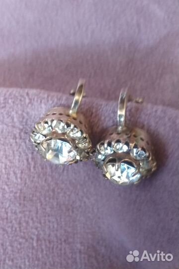 Серьги-клипсы малинки СССР винтаж