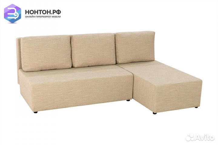 Диван угловой еврокнижка Комо светло-бежевый