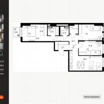 3-к. квартира, 80,8 м², 7/12 эт.