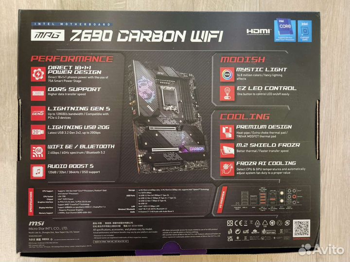 Материнская плата MSI MPG Z690 Carbon wifi