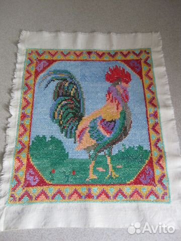 Вышивка крестиком «Петух», старинная