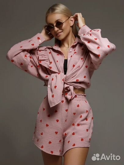 Муслиновый костюм с шортами