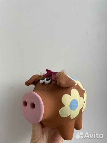 Копилка глиняная свинка