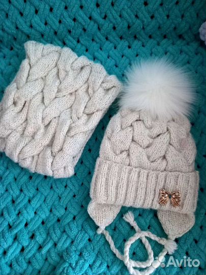 Шапка и снуд для девочки