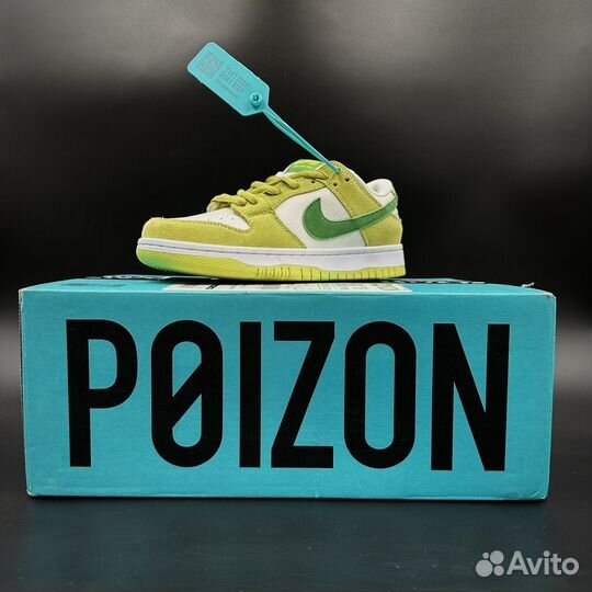 Кроссовки Nike sb dunk low green apple