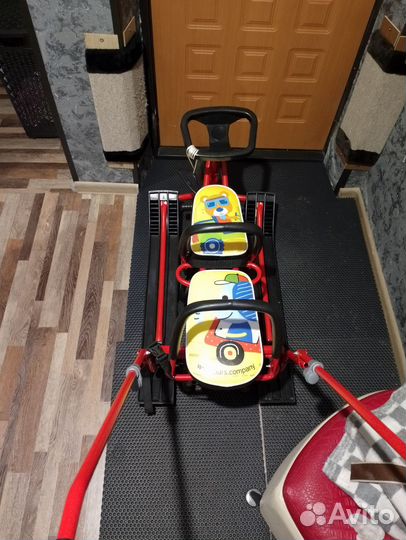 Снегокат для двоих с колесами