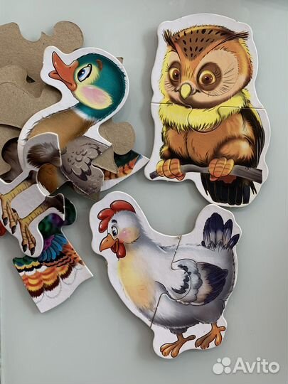 Обучающие карточки новые, пазлы половинки