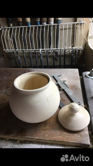 Банка деревянная дерево липа.горшок с крышкой