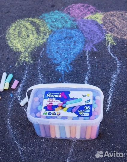 Мелки для рисования, мел 96 шт
