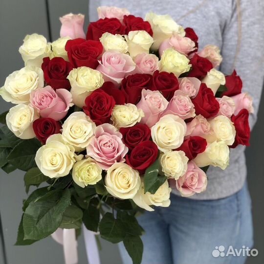 101 розы цветы досиавка 25 51 75 букеты роза