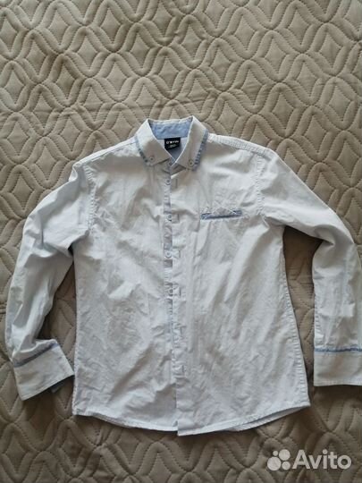 Рубашка светло голубая ostin