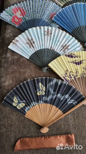 Винтажный веер из Японии, листайте