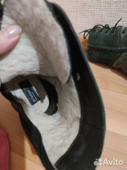 Ботинки зимние зелёные