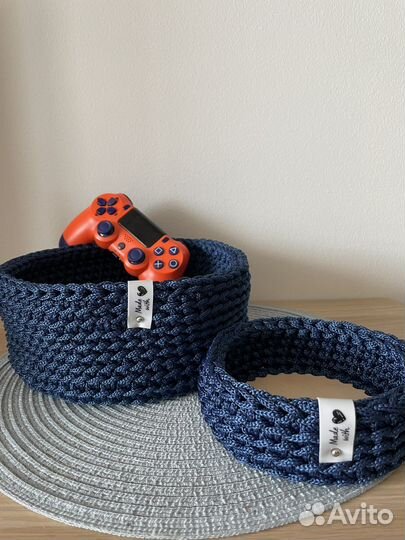 Набор вязанных Корзинок из полиэфирного шнура