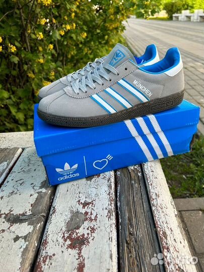 Кроссовки adidas munchen zil Moscow grey blue